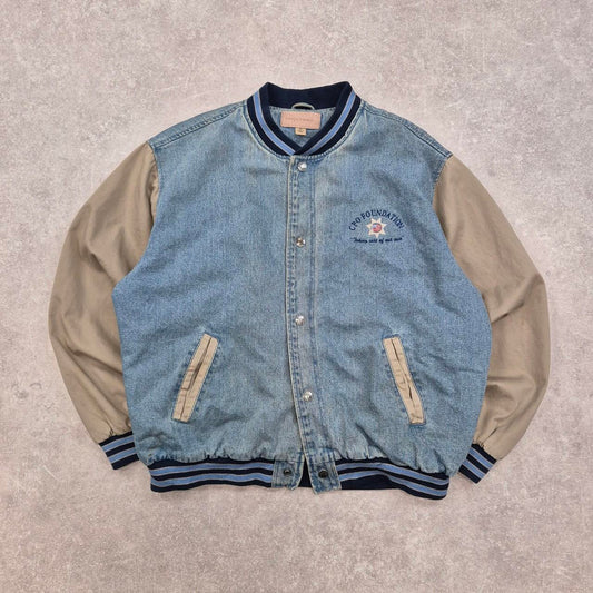 Denim varsity work jacket XL