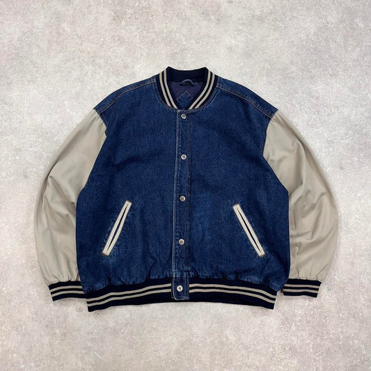 Basic Editions Denim varsity jacket XL