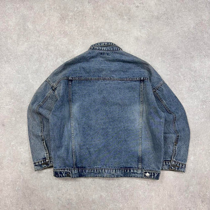 Patched Denim Hip Hop jacket L